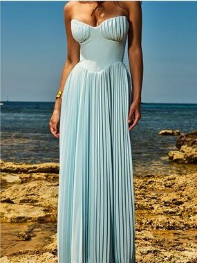 House of CB | Dresses | House Of Cb Amorata Ivory Pleated Maxi Dress |  Poshmark